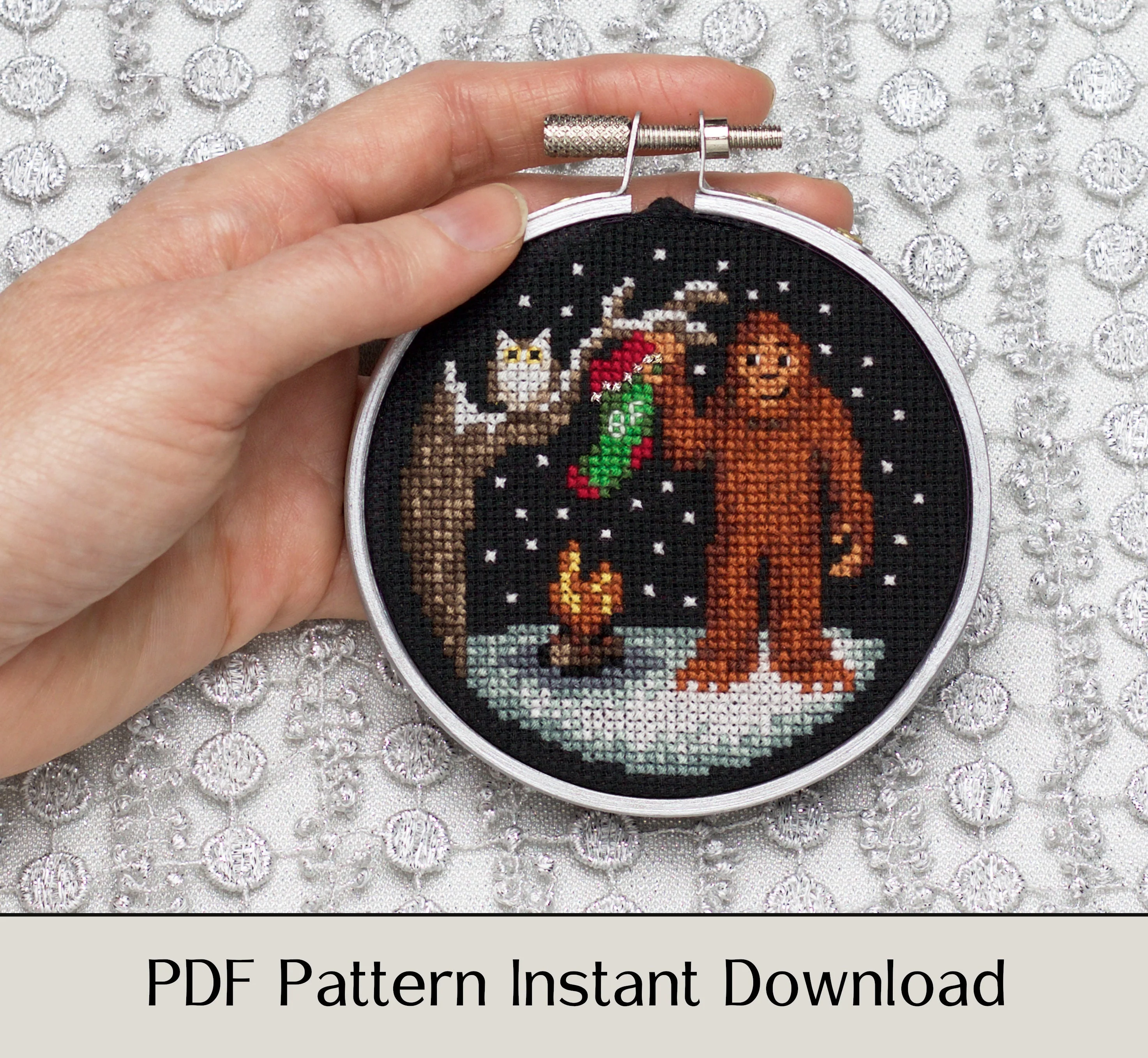 Bigfoot, Big Stocking - Digital PDF Cross Stitch Pattern - Image 3