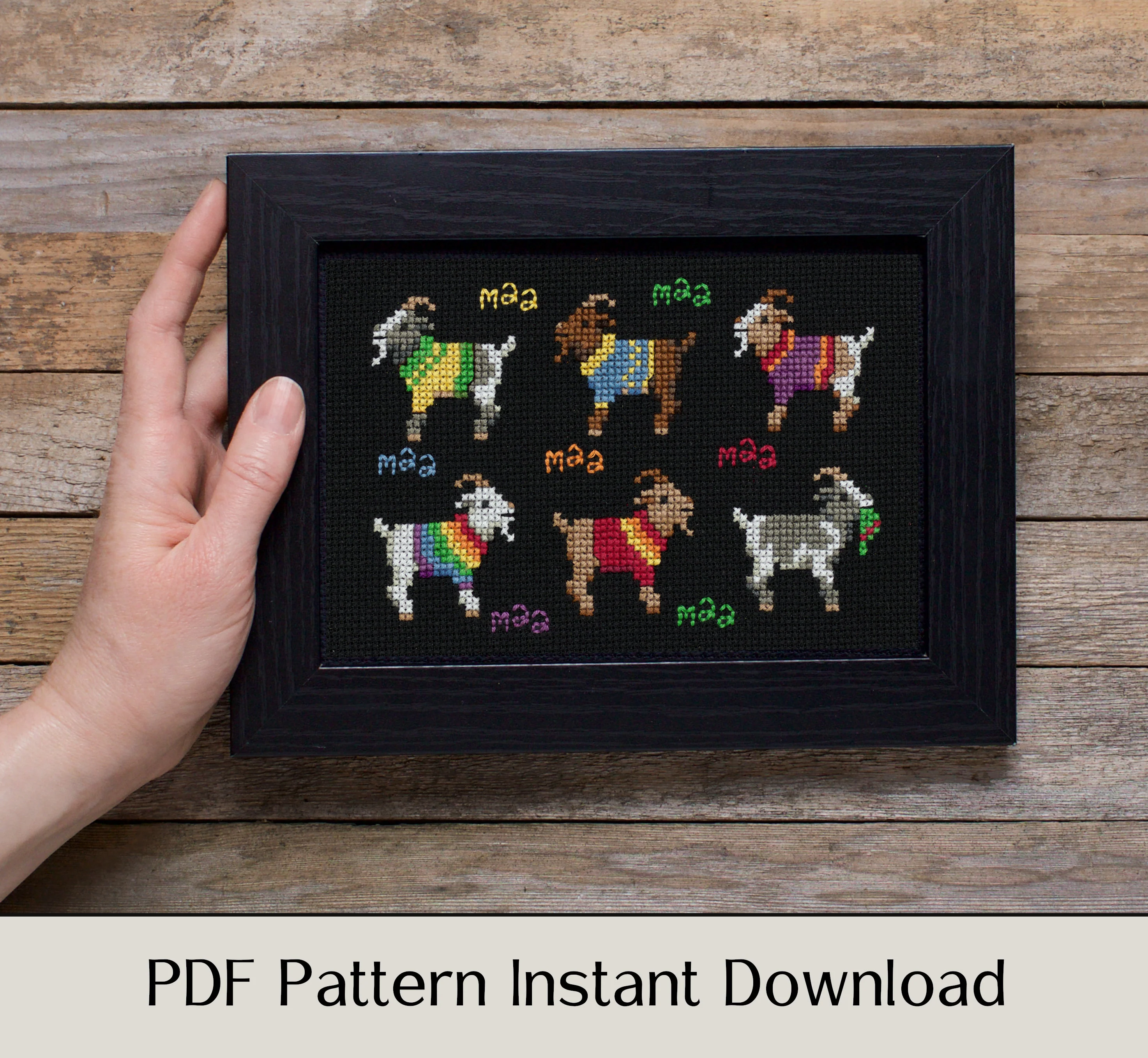 Goat Sampler - Digital PDF Cross Stitch Pattern - Image 3
