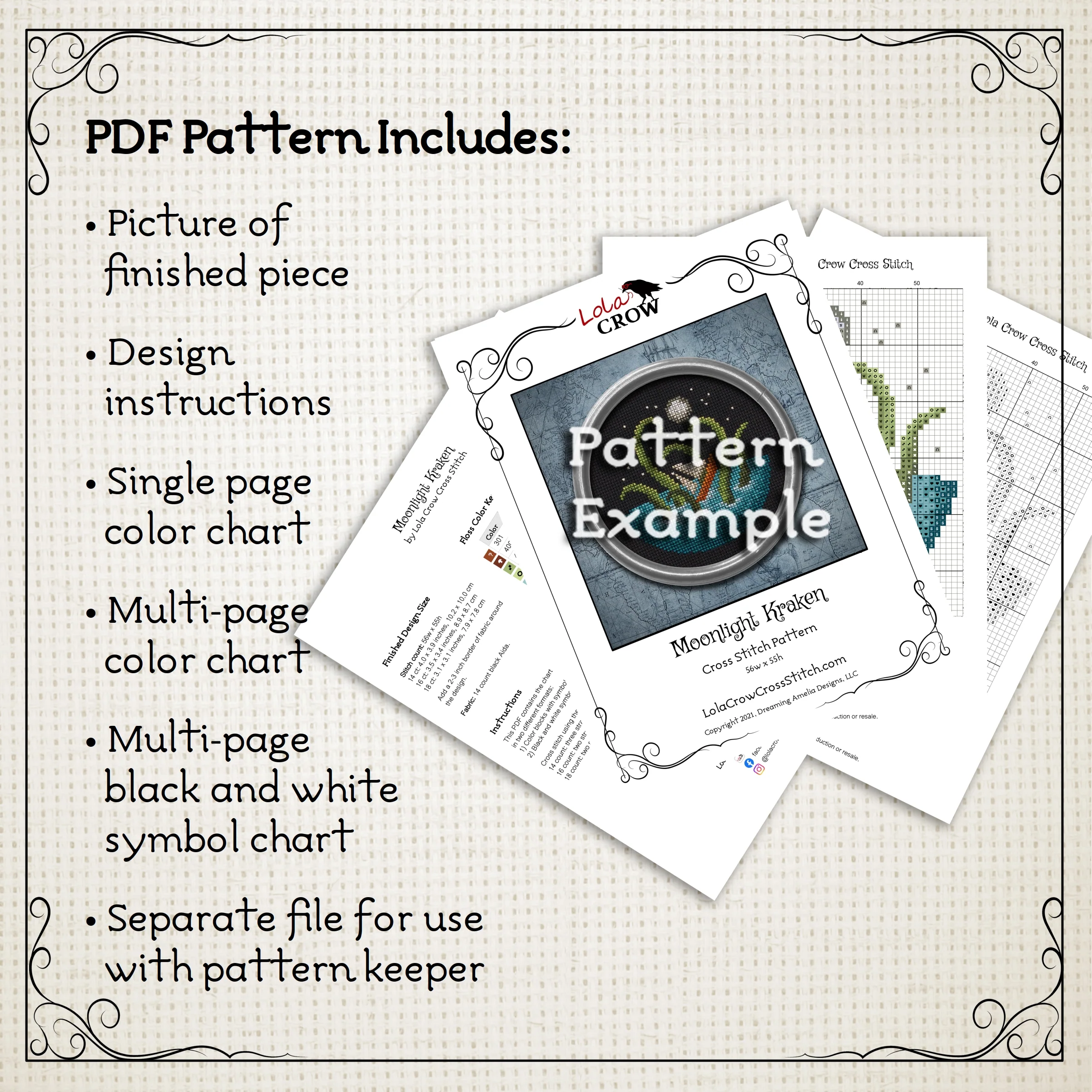 Conjuring Winter - Digital PDF Cross Stitch Pattern - Image 4