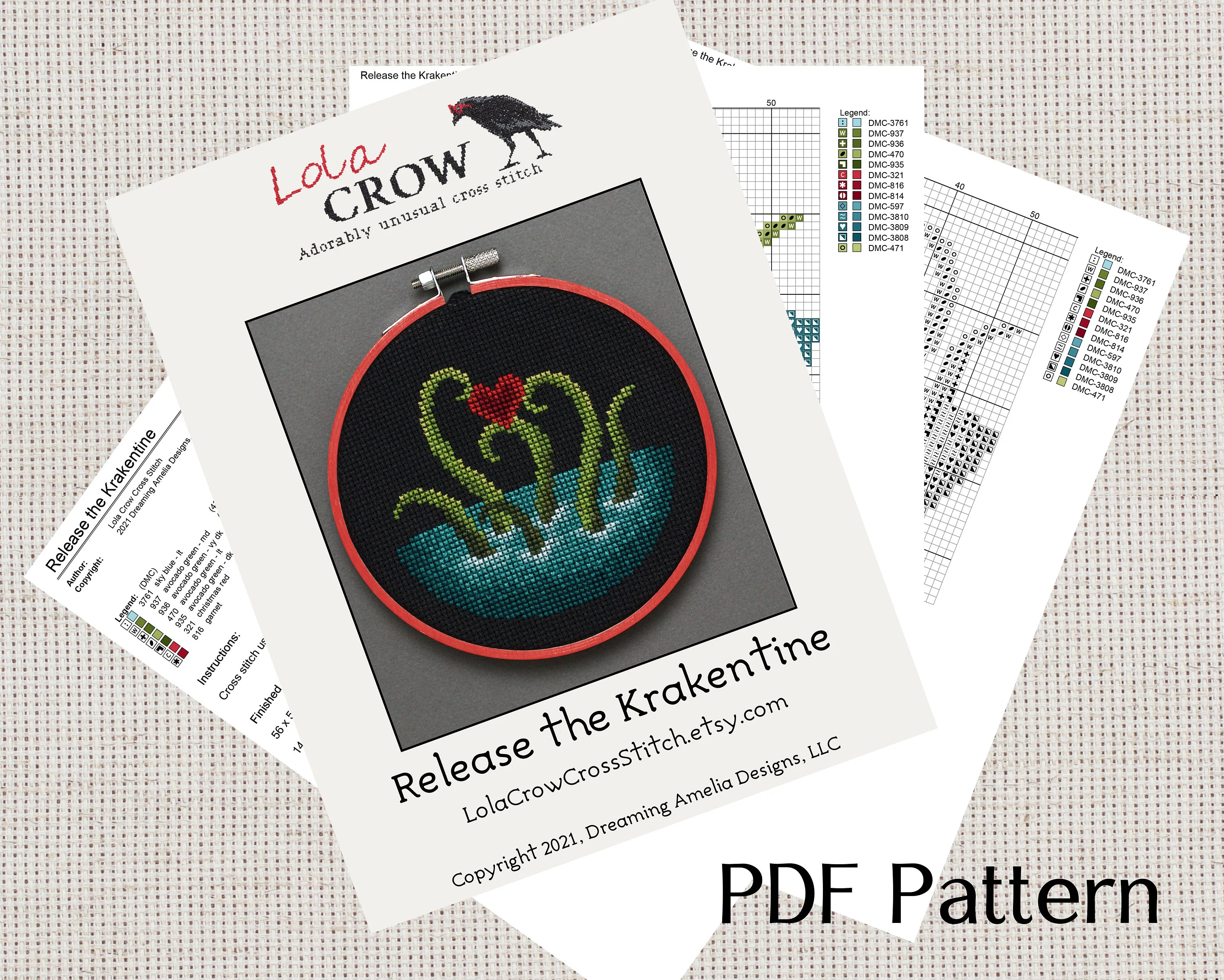 Three Unusual Valentines - Digital PDF Cross Stitch Pattern - Image 6