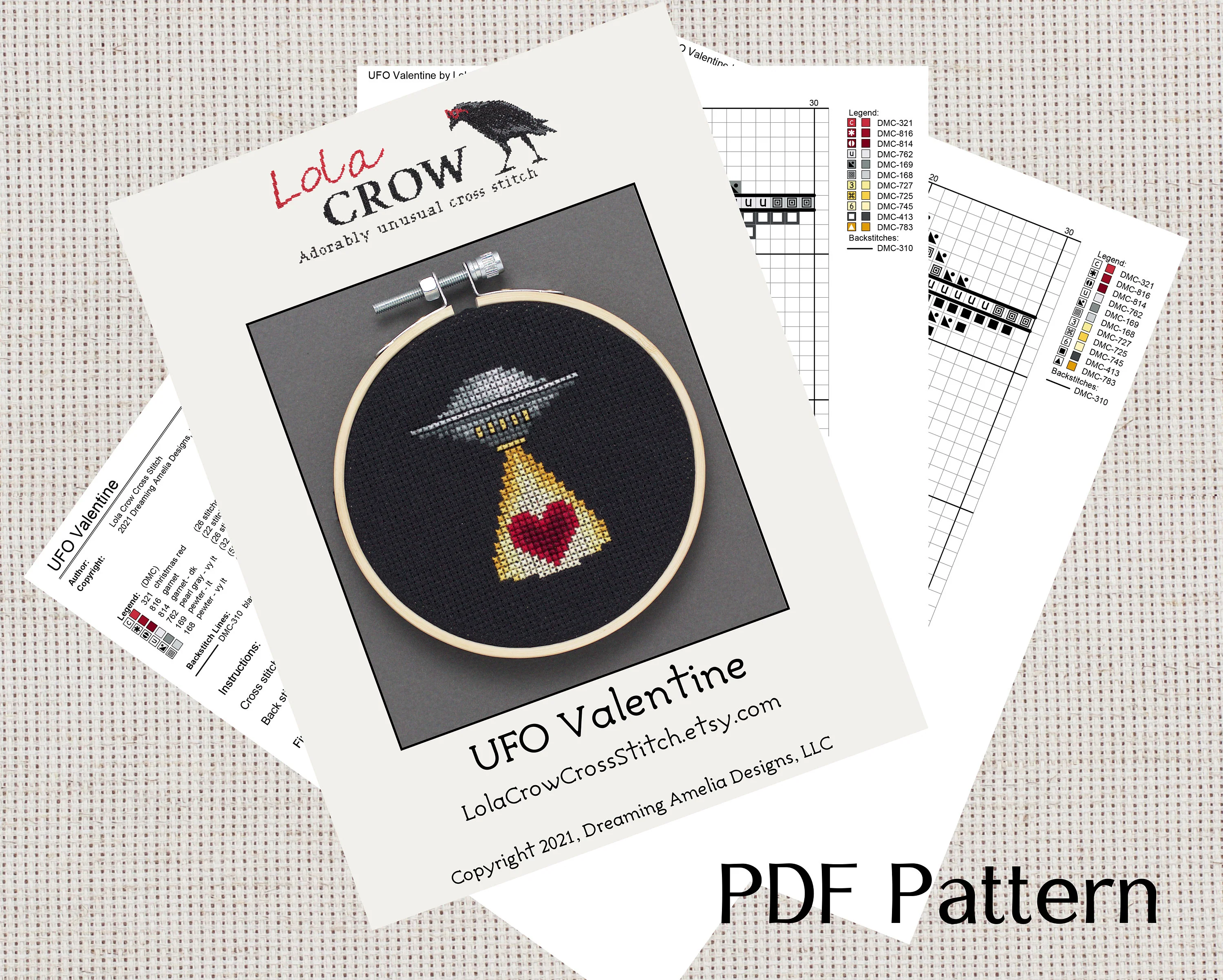 Three Unusual Valentines - Digital PDF Cross Stitch Pattern - Image 7